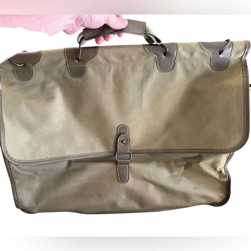 Khaki Brown Canvas Vintage Calvin Klein Overnighter Weekender Travel Bag RARE